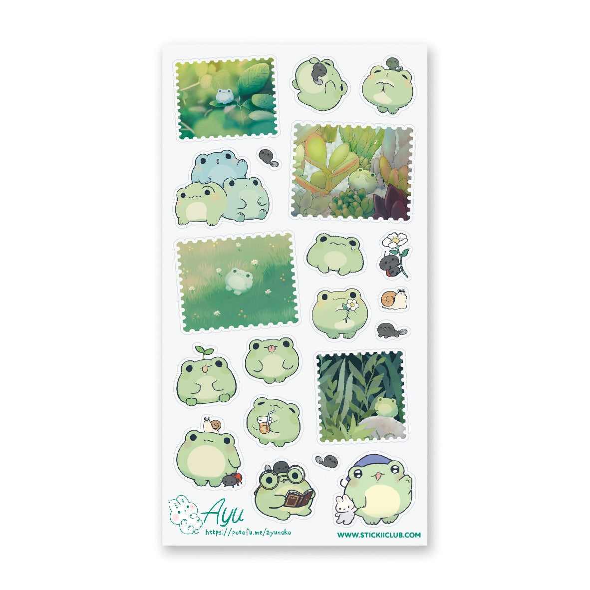 Kawaii Frog’s Life Sticker Sheet