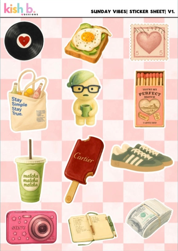 Sunday Vibes V.1 Sticker Sheet