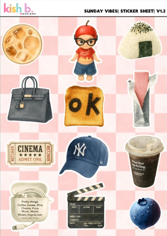 Sunday Vibes V.2 Sticker Sheet