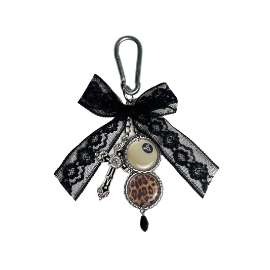 Bottle Cap Charm Keychain- Lace