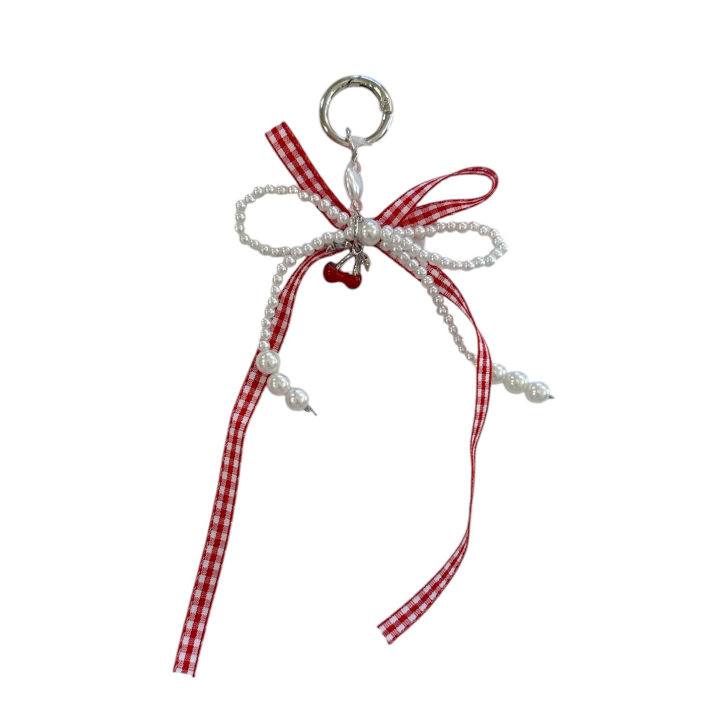 Cherry Gingham Bag Charm
