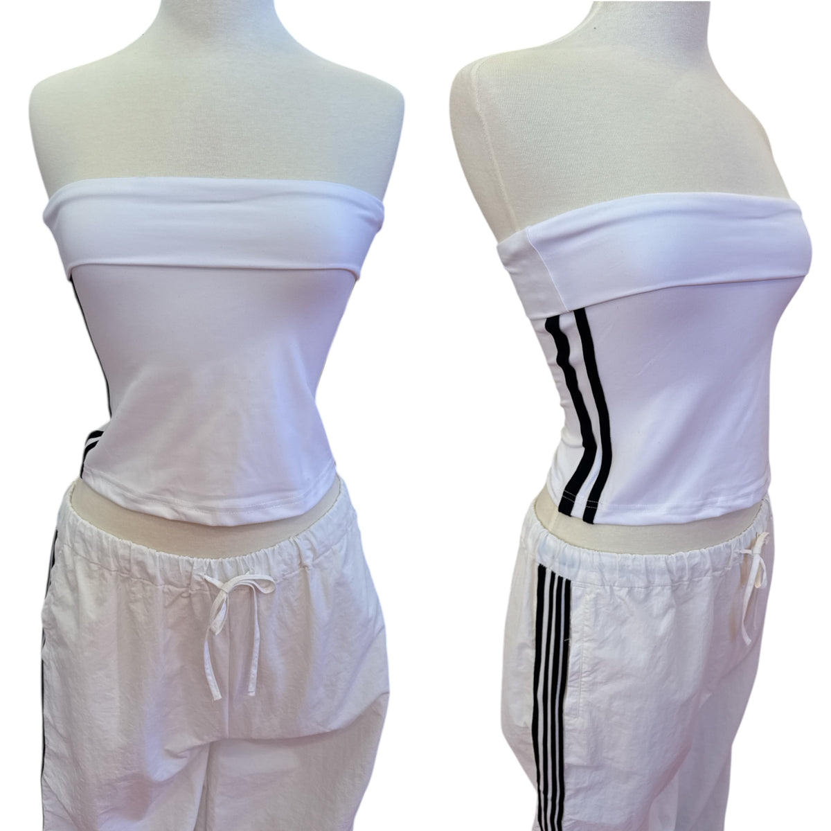 White Striped Tube Top