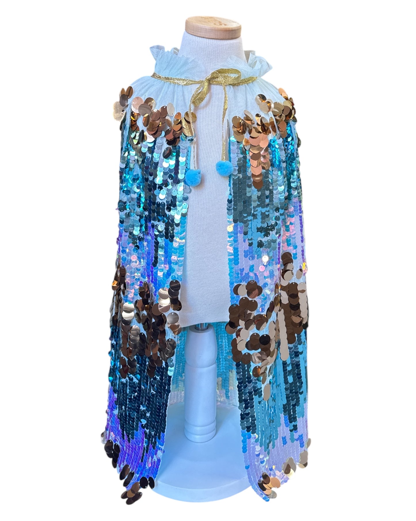 Blue Ombré Sequin Cape