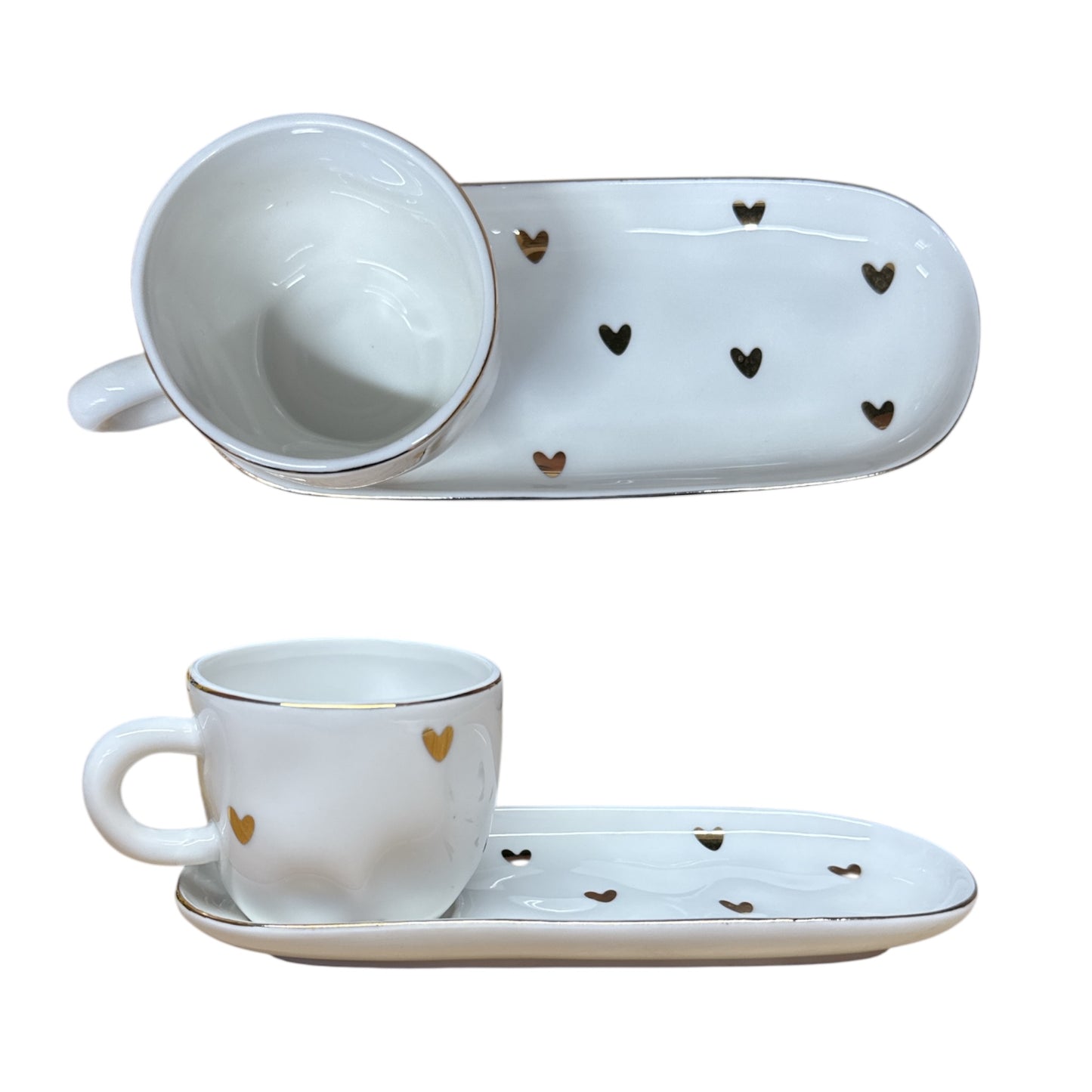 Porcelain Heart Espresso Cup Set