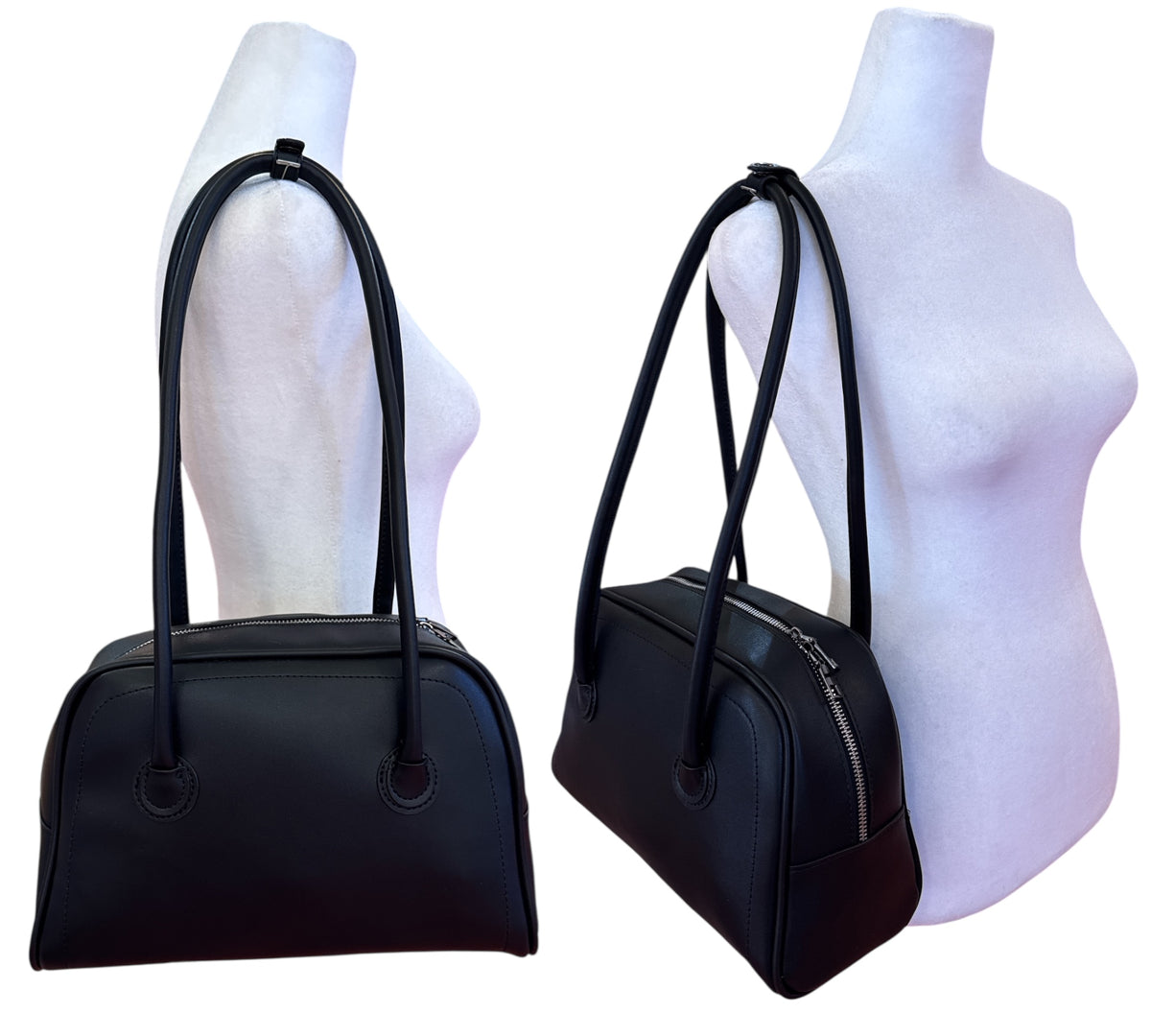 Faux Leather Boxy Shoulder Bag