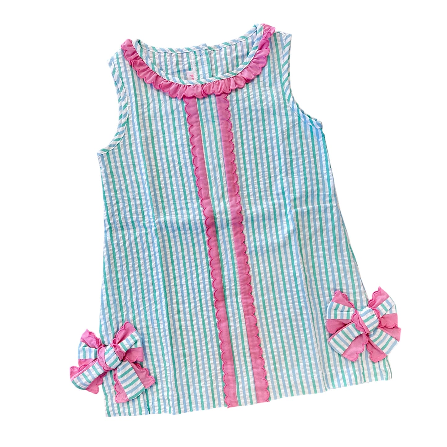 Green Stripe Dress- Kids
