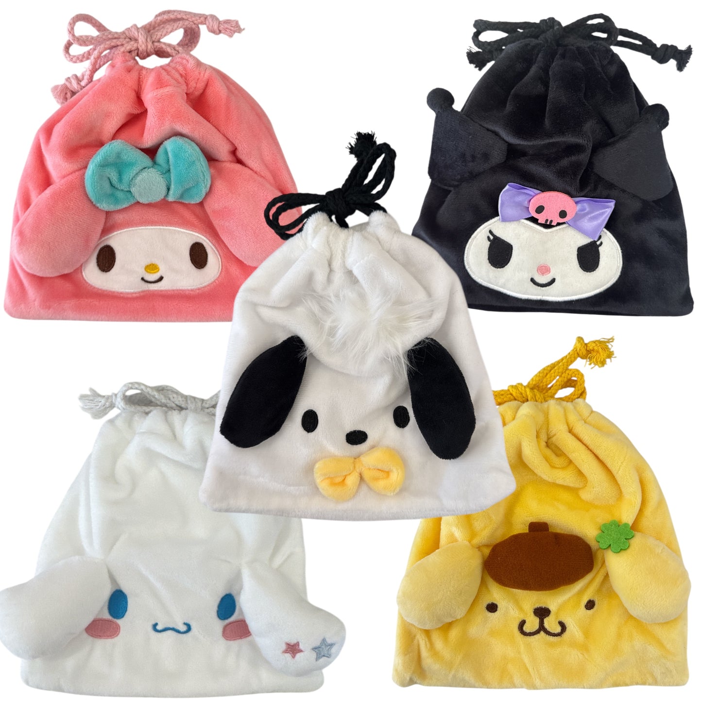 Sanrio Plush Drawstring Pouch