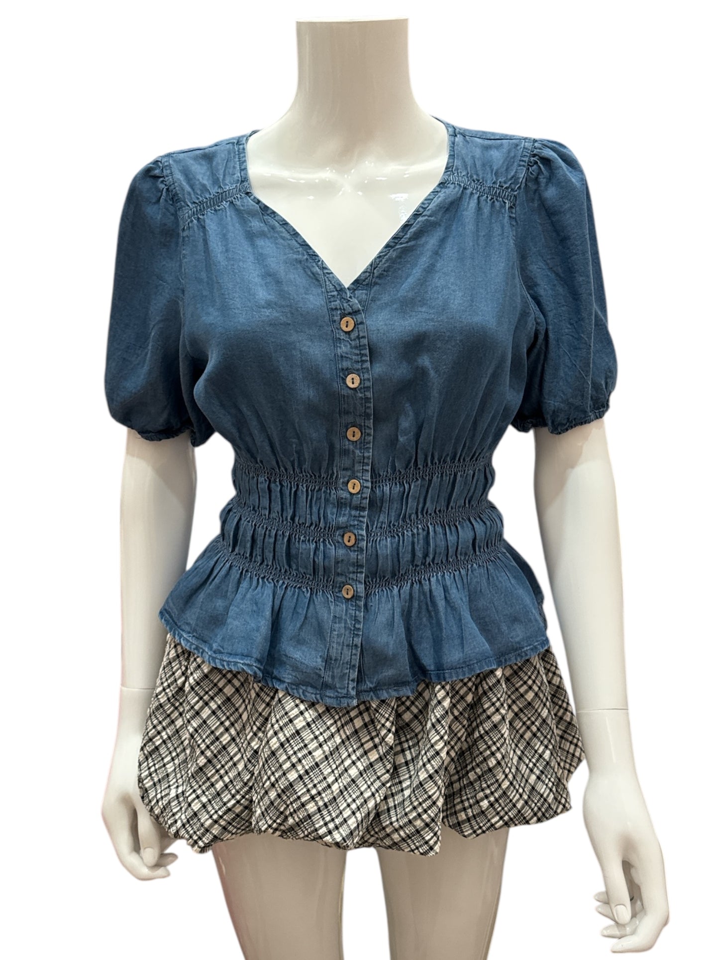 Smocked Puff Sleeve Top