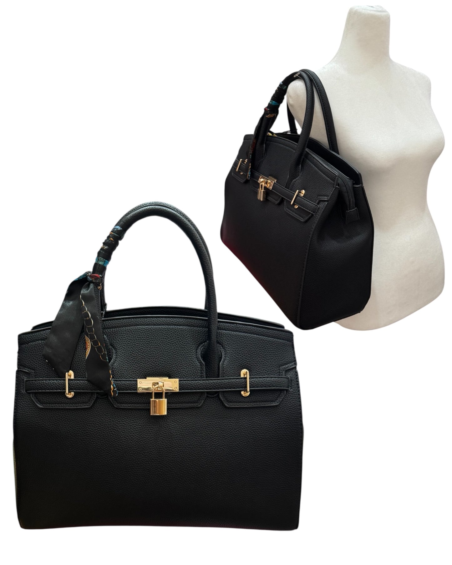 Faux Leather Structured Purse w/ Wallet