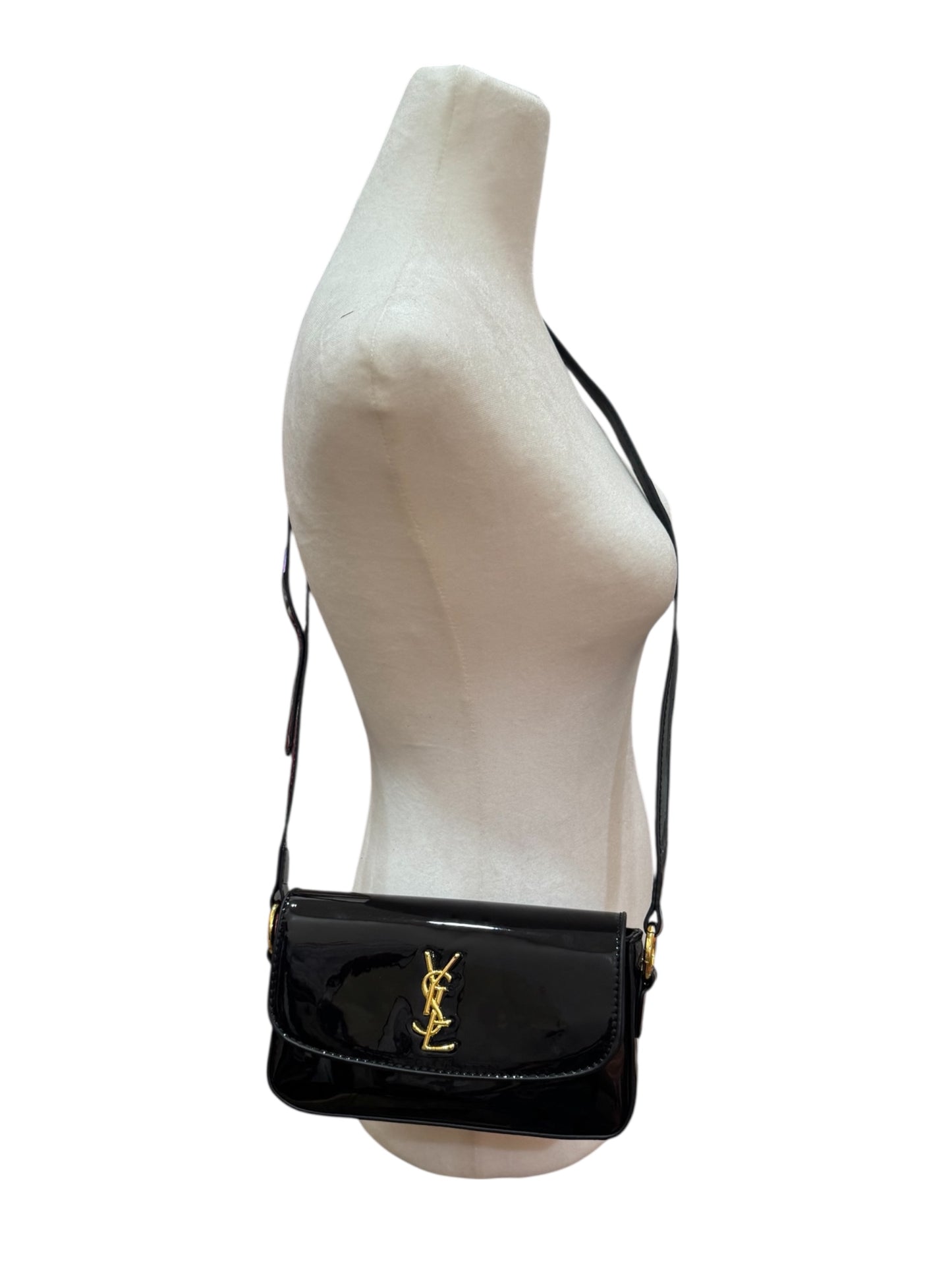 Faux Patent Leather Box Crossbody