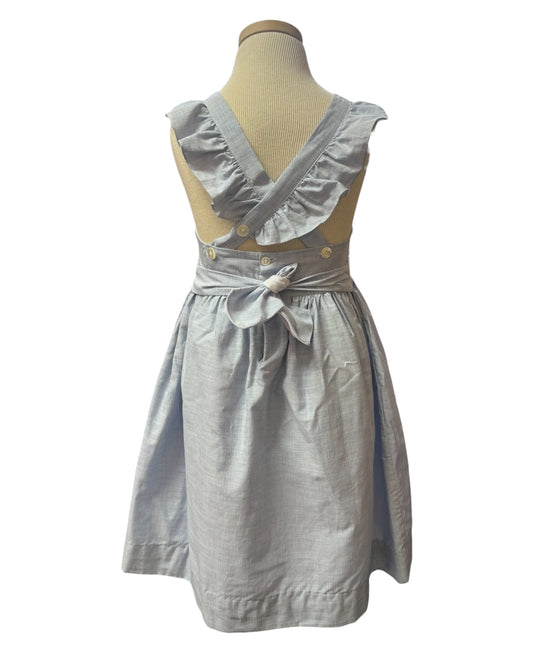 Blue Embroidered Dress- Kids