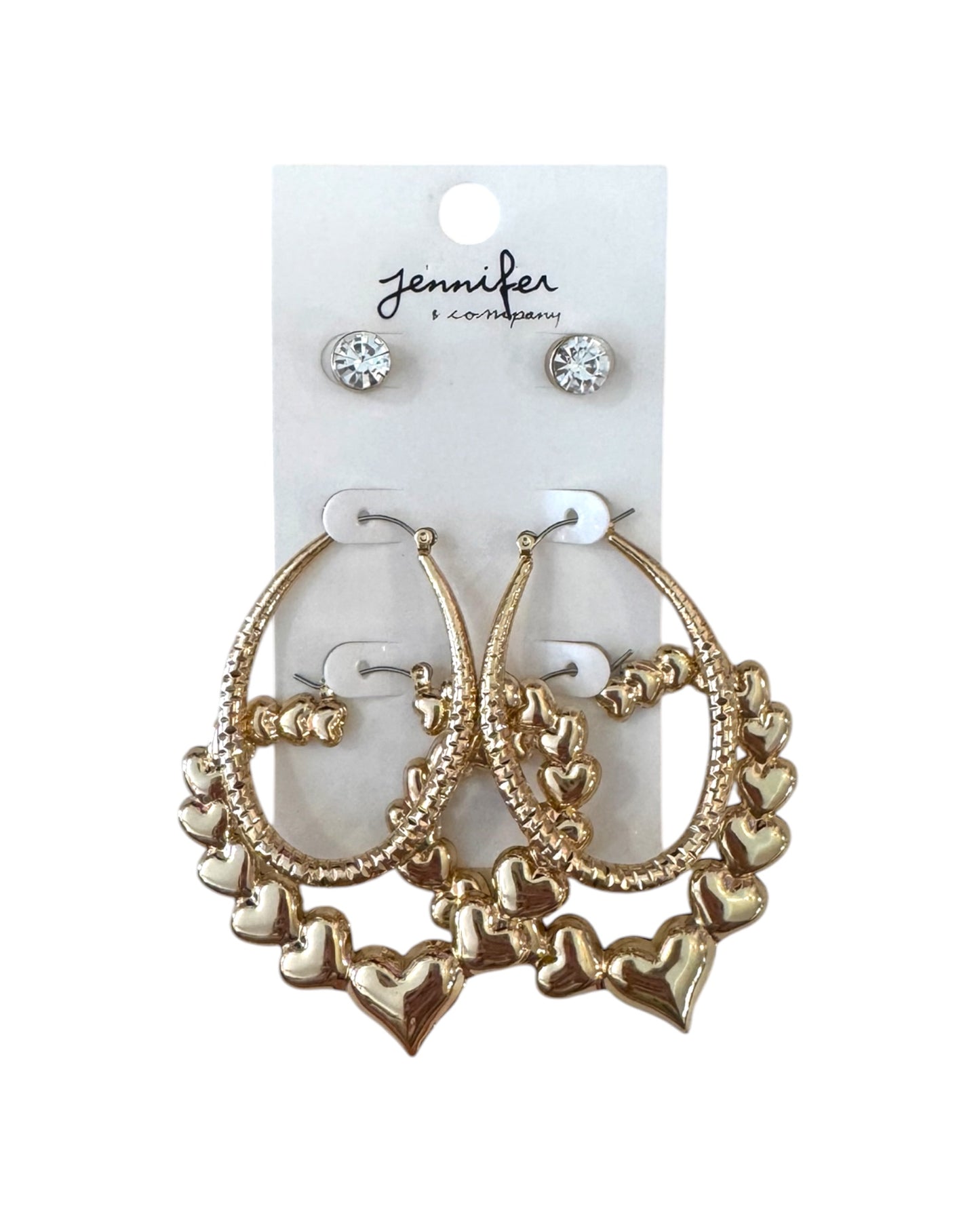 3pc Gold Earrings Set