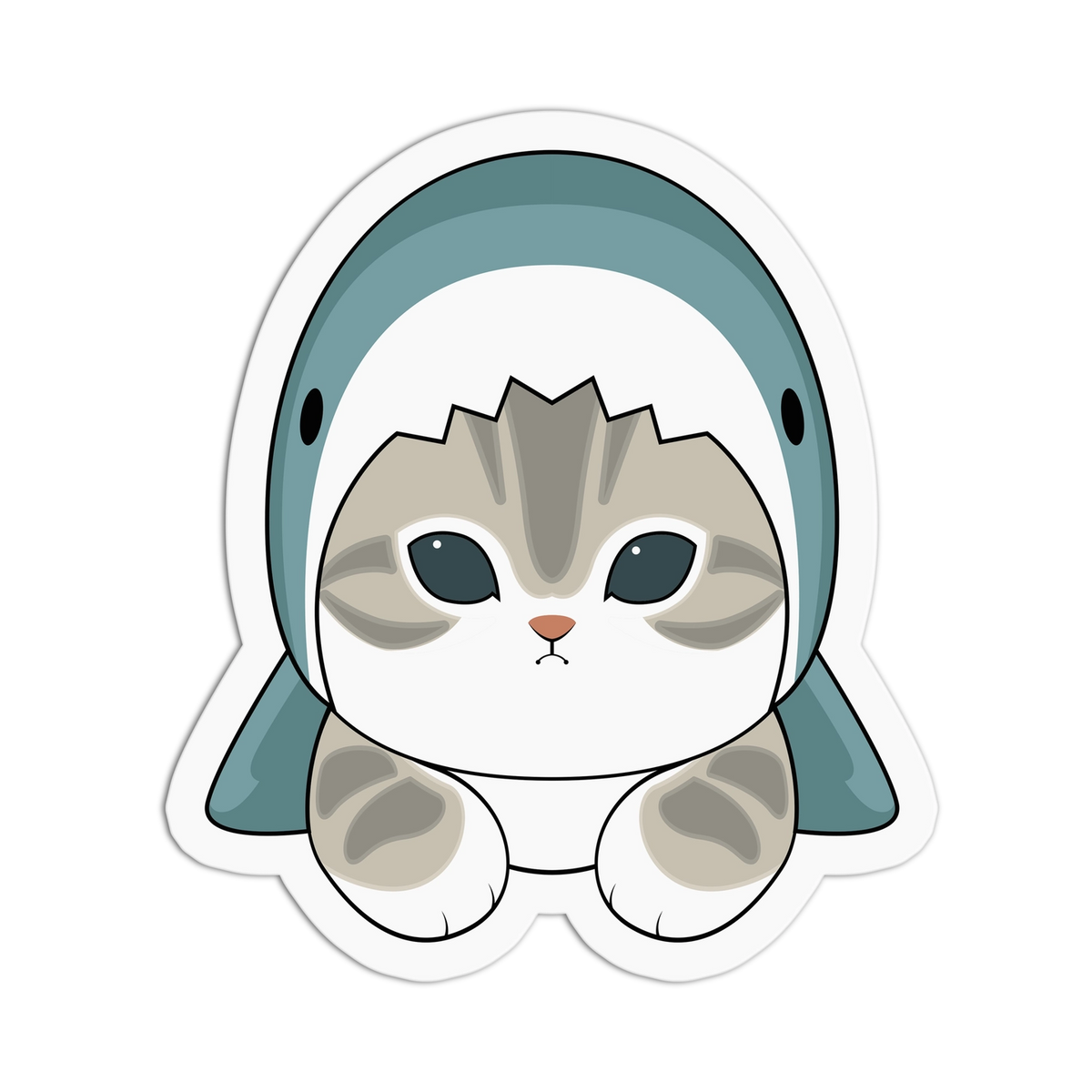 Shark Costume Cat Sticker