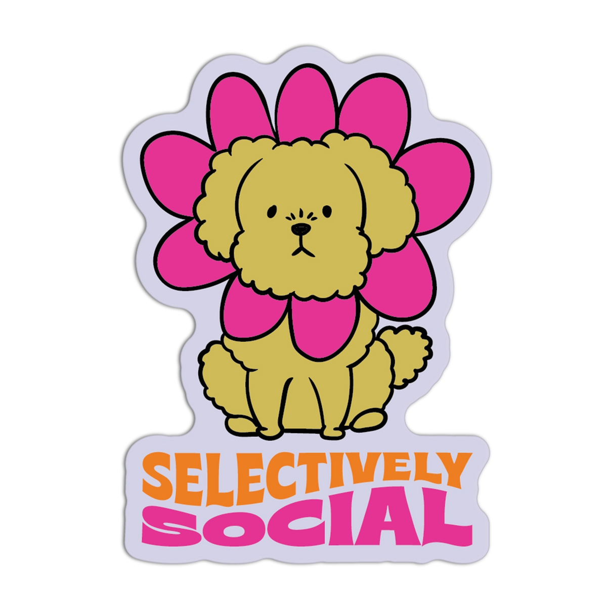 Selectively Social Pup Sticker