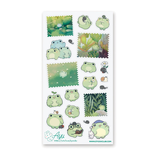 Kawaii Frog’s Life Sticker Sheet