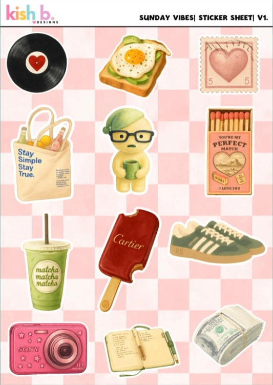 Sunday Vibes V.1 Sticker Sheet