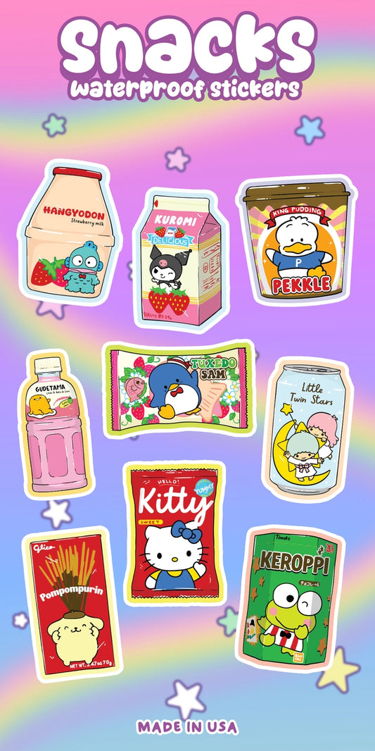 Cute Snacks Sticker Sheet