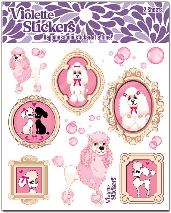 Pink Poodle Sticker Sheet