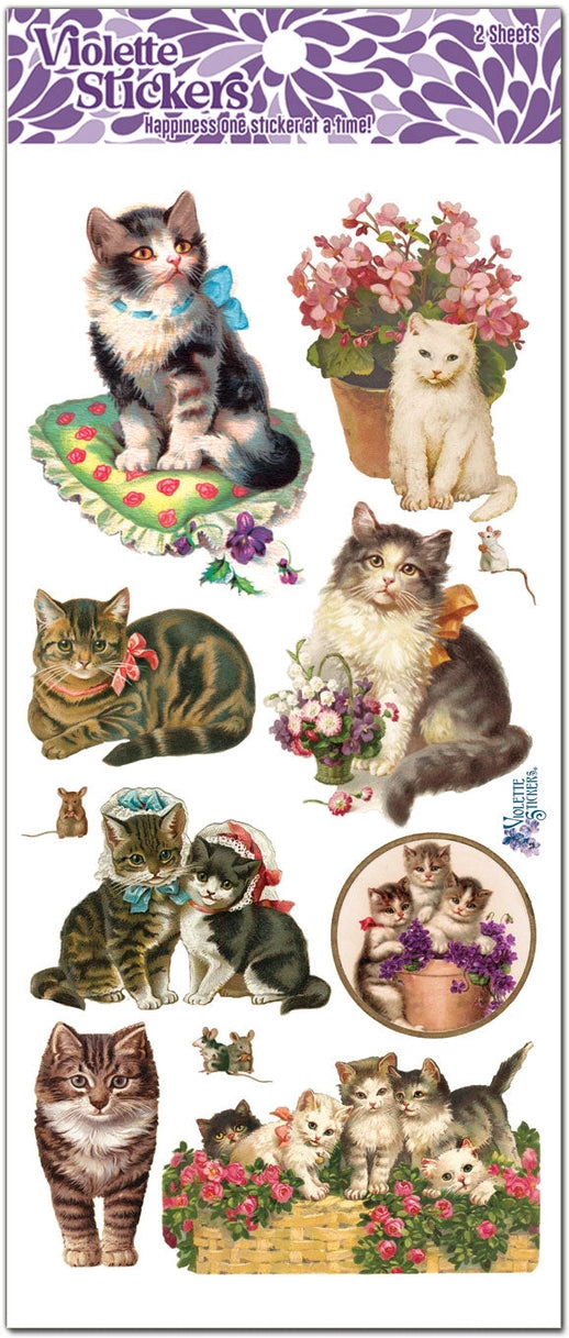 Victorian Cats Sticker Sheet