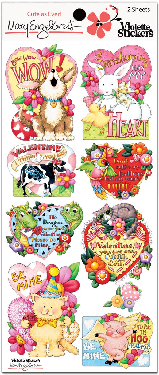 Animal Valentine’s Sticker Sheet