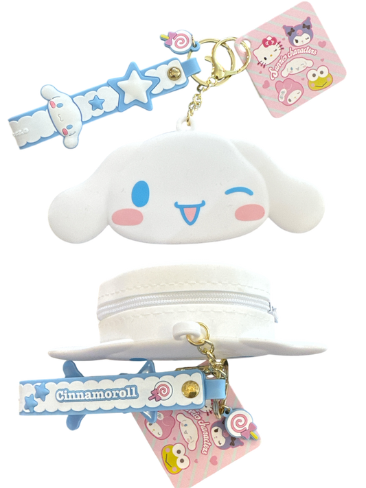Sanrio Mascot Rubber Pouch Keychain
