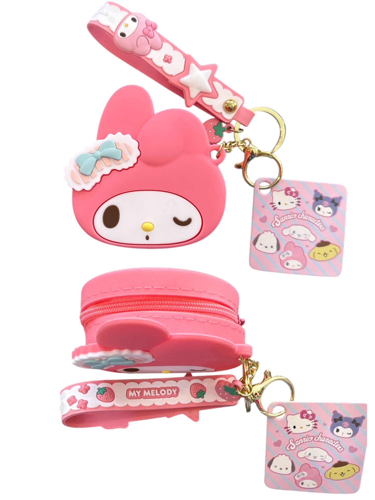 Sanrio Mascot Rubber Pouch Keychain