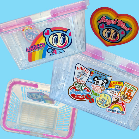 Angel Blue Plastic Basket