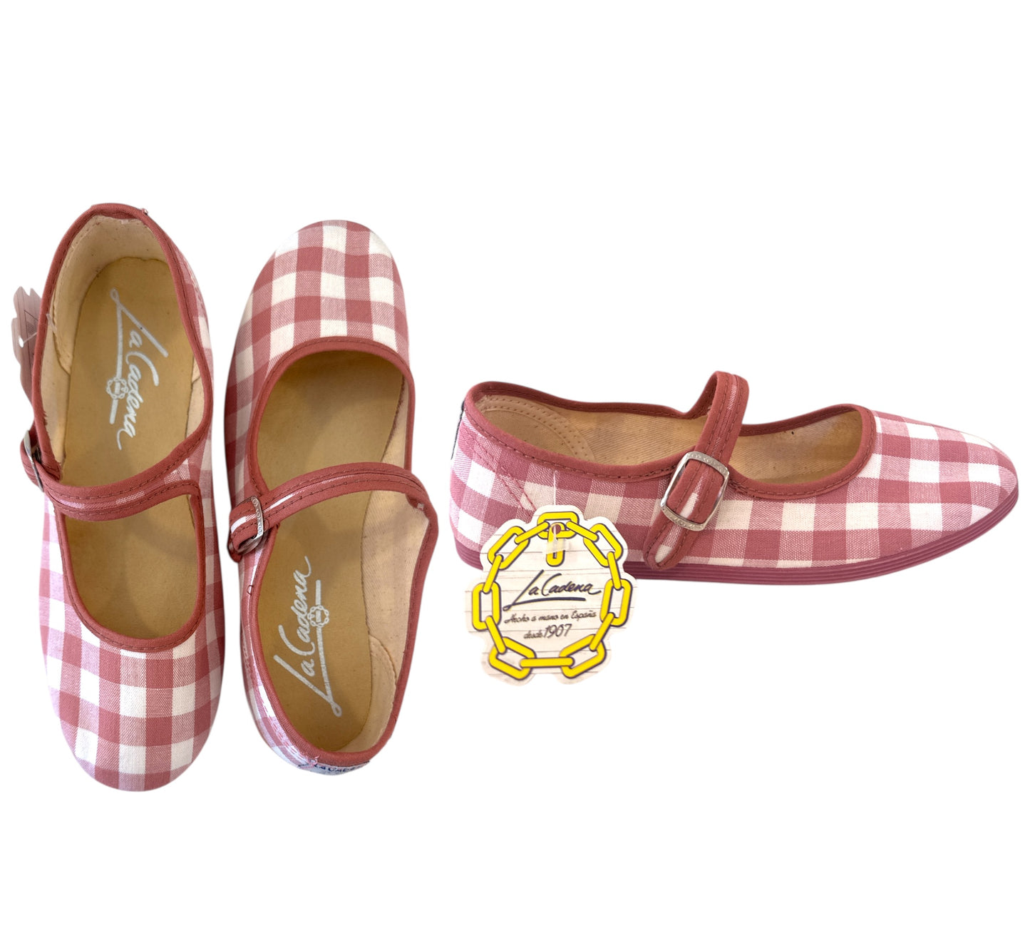 La Cadena Gingham Flats-Kids