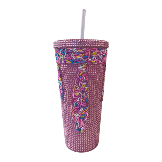 Pink Glitter Sprinkles Tumbler