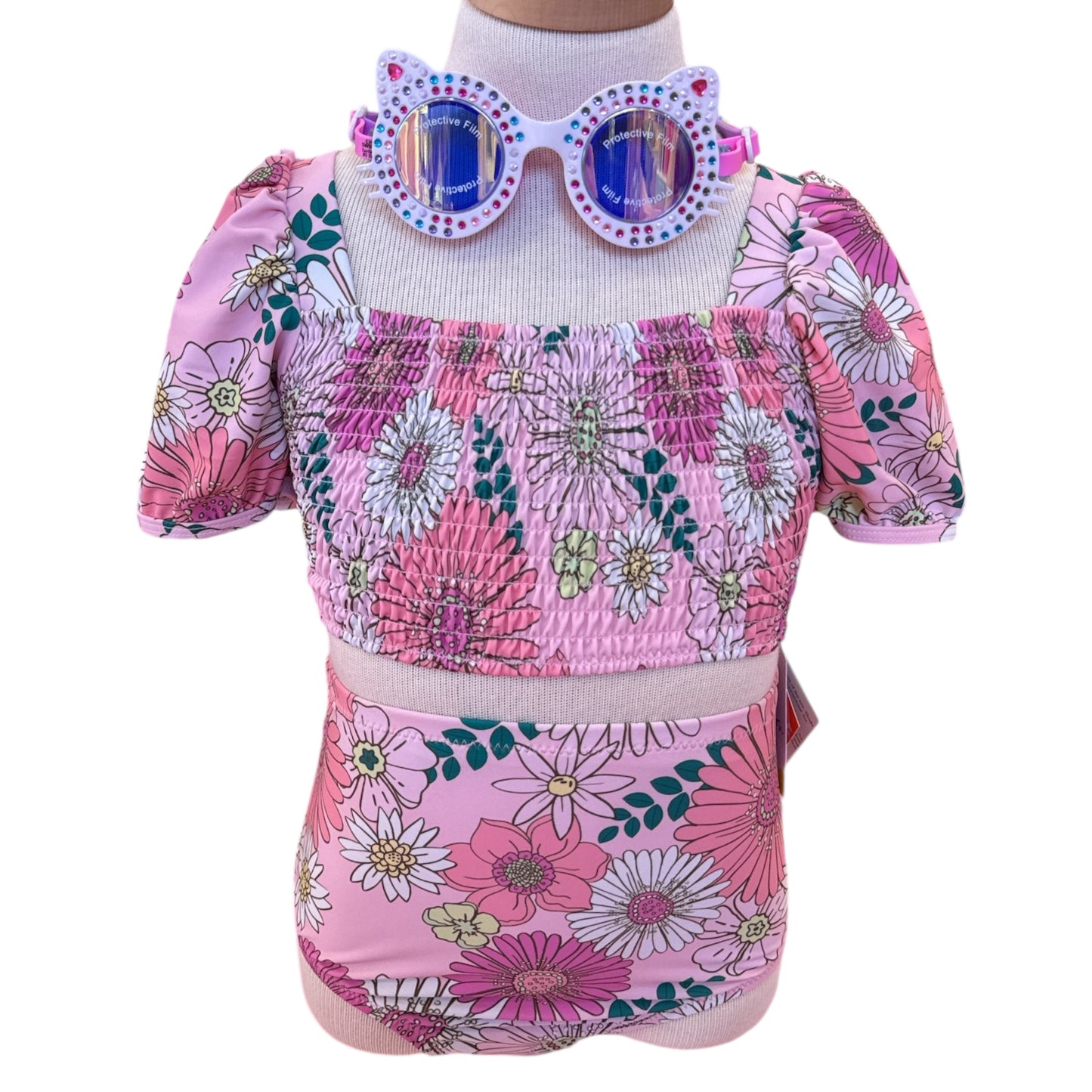 2PC Retro Blossom Swimsuit- Kids