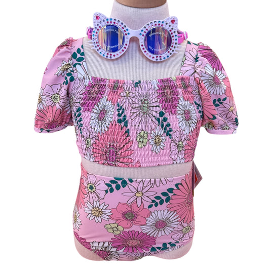 2PC Retro Blossom Swimsuit- Kids