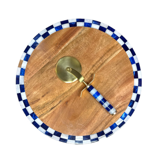 Checkered Pizza Board Set