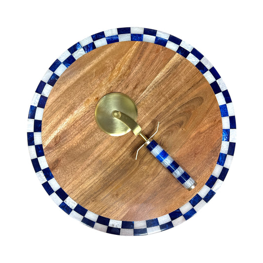 Checkered Pizza Board Set