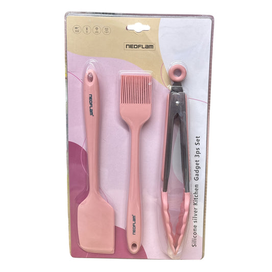 Pink Silicone Kitchen Utensil Set