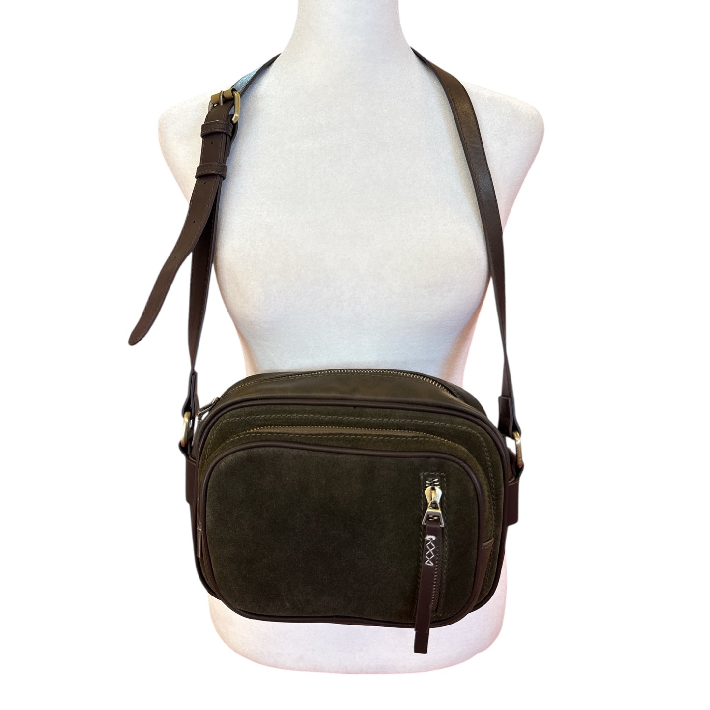 Green Suede Crossbody Bag