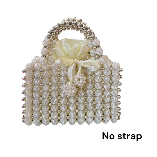 Mini Pearl Beaded Boxy Purse