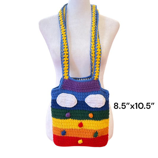 Rainbow Crochet Knit Bag