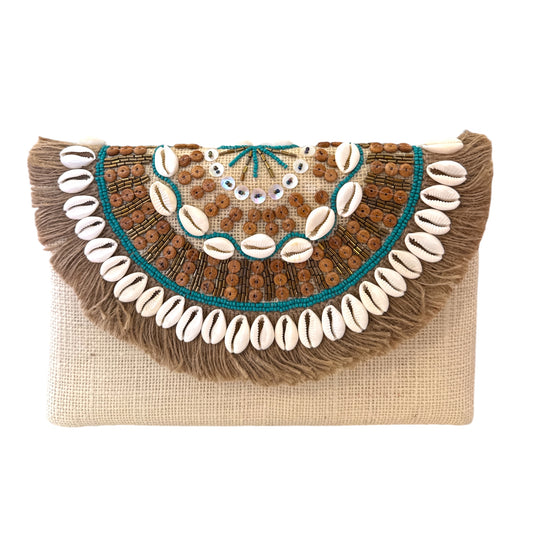 Boho Woven Beaded Clutch