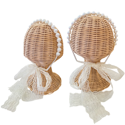 Woven Pearl Lace Tie Head Band