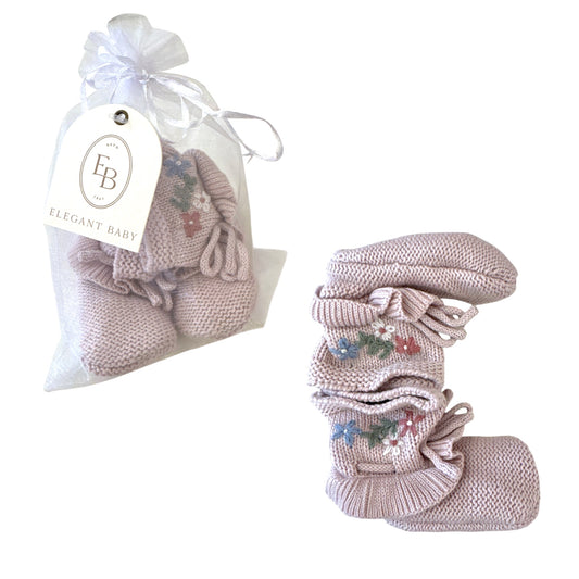 Violet Knit Booties- Infant