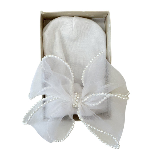 Embellished Bow Nursery Beanie