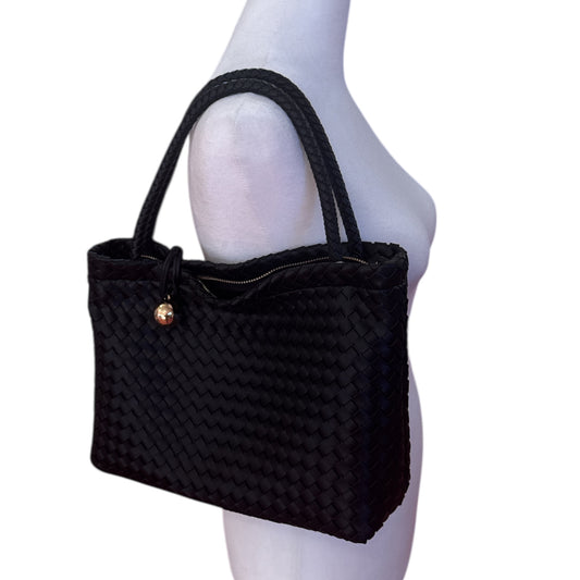 Small Black Woven Tote