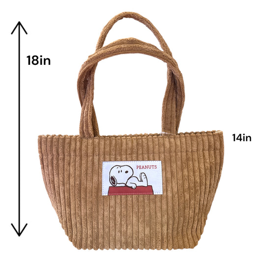 Snoopy Corduroy Tote Bag