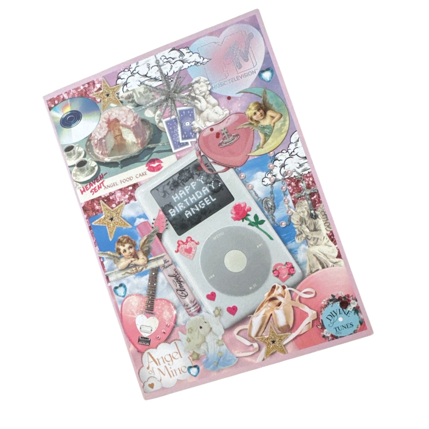 Y2K Angel Bday Card
