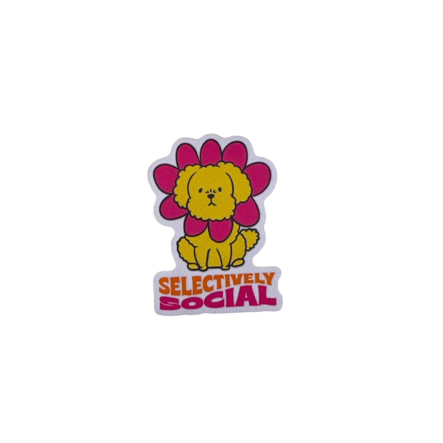Selectively Social Pup Sticker