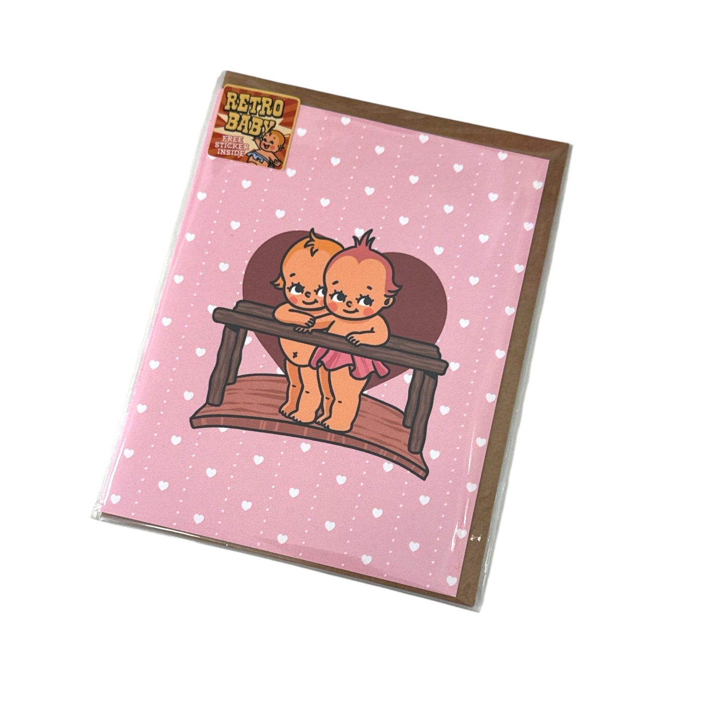 Retro Babies Greeting Card