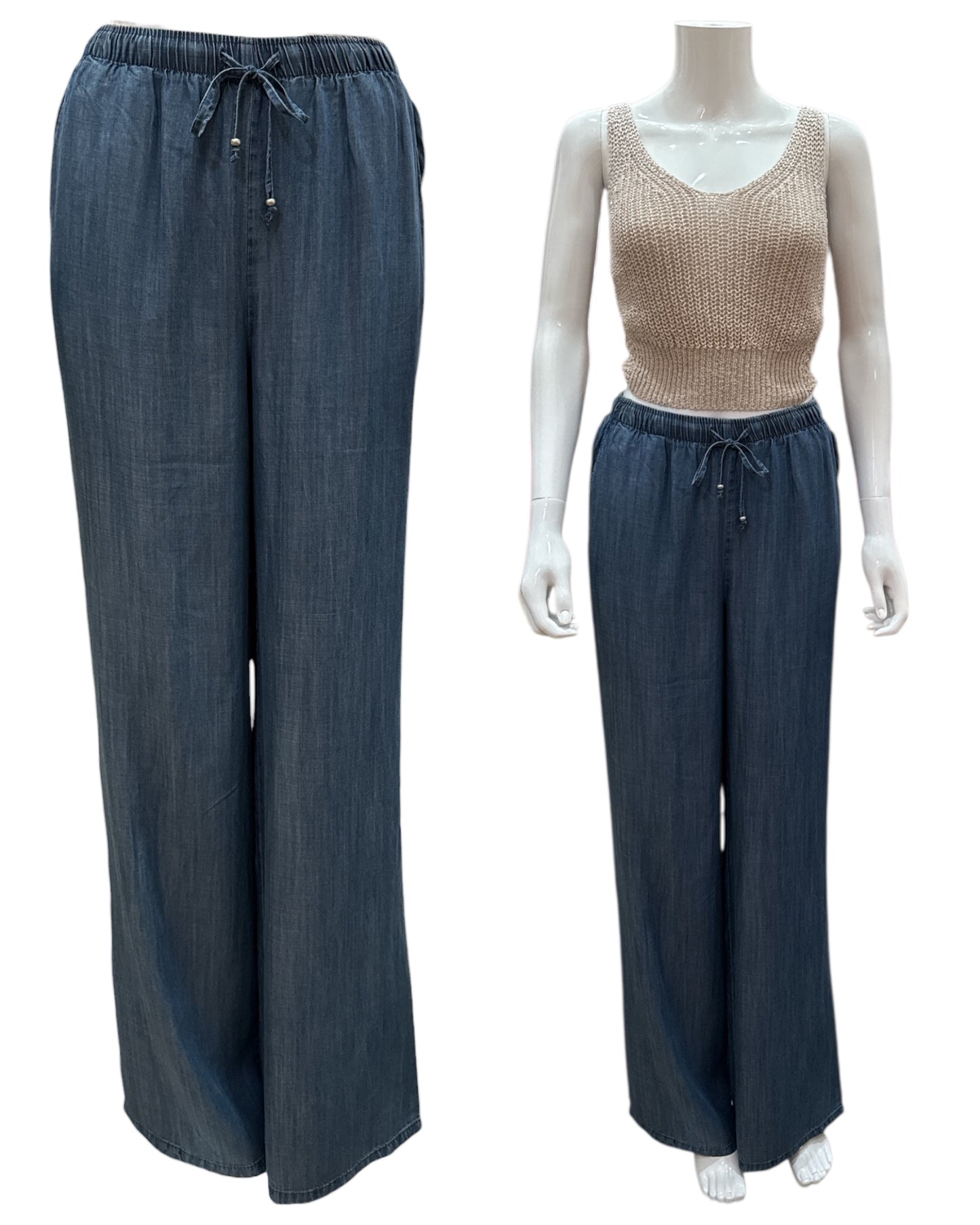 Blue Wide Leg Pants