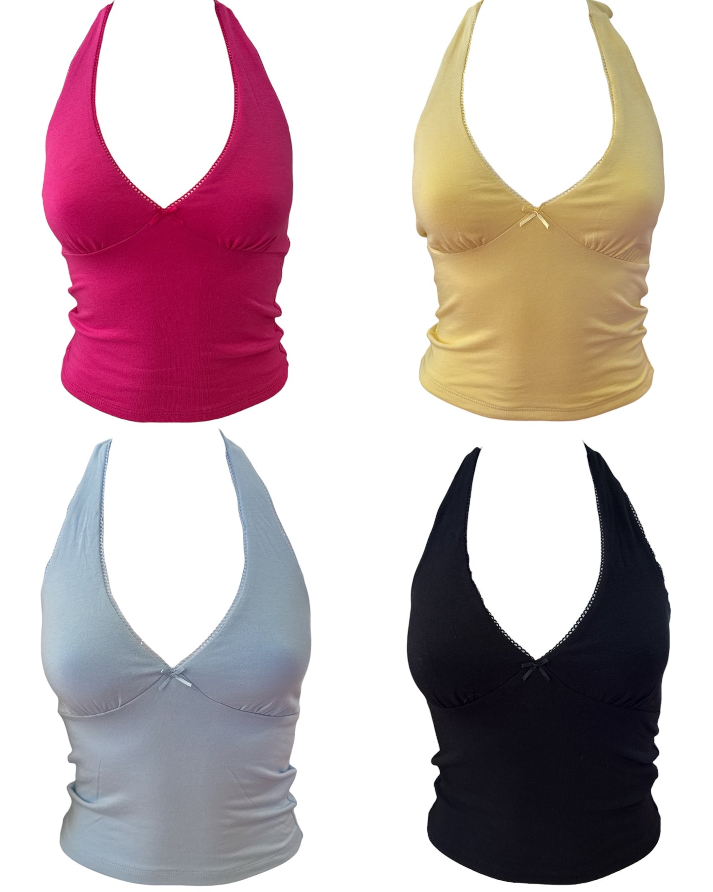 Eyelet Trim Halter Top