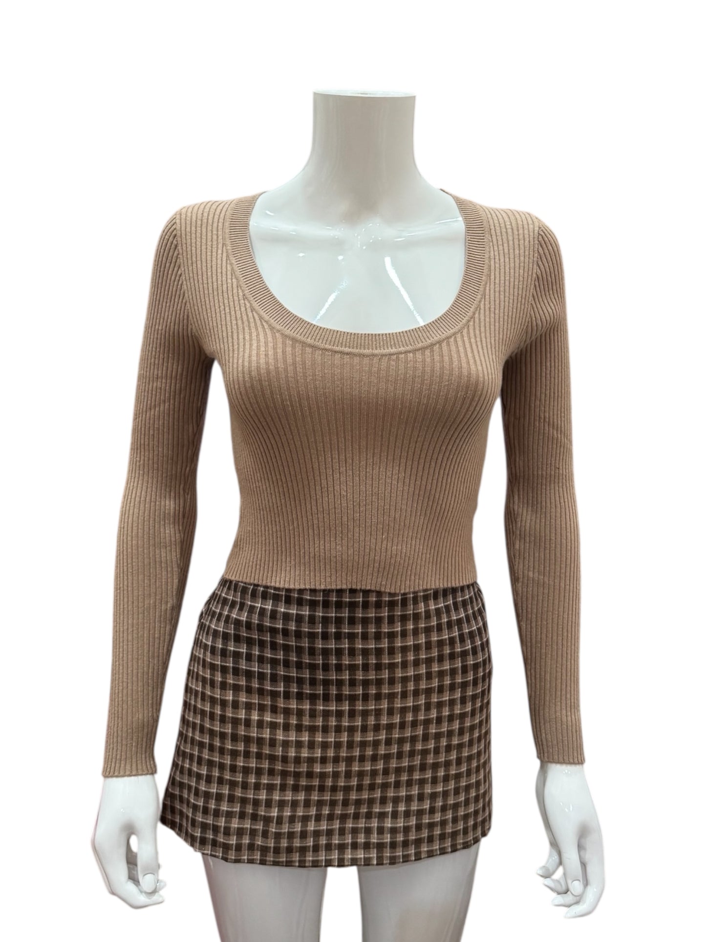 Ribbed Crop Sweater Top