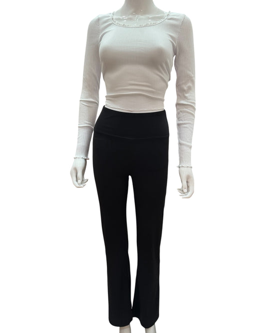 Black Jersey Flare Yoga Pants